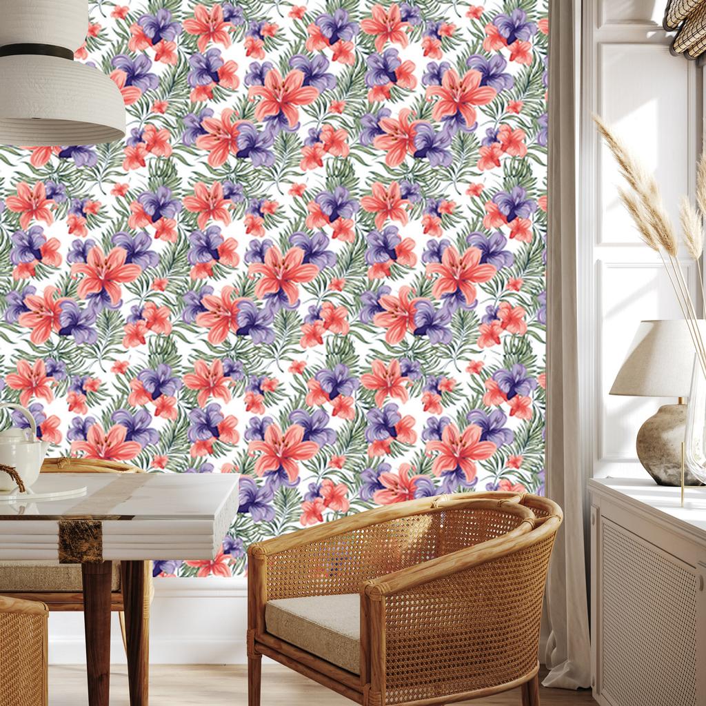 Colorful Spring Flowers Wallpaper for Living Room and Bedroom 50x1000