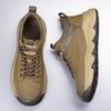 New Men Leather Casual Shoes Soft Sole Lace-up Sneakers Lightweight Treking Footwear Outdoor Male Hiking Shoes Non-Slip Trainers