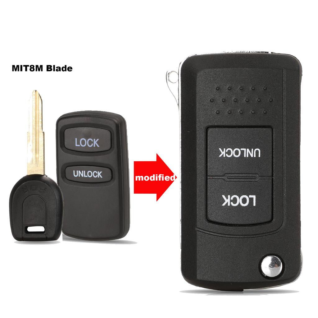 Jingyuqin Modified Flip Folding Car Key For Mitsubishi Lancer Outlander Pajero V73 Galant Fob Key Cover Case 2B