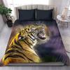 Tiger Duvet Cover Set King Size 3D White Tiger Bedding Sets Wild Animals Pattern Comforter Cover Set For Boys Girls Quilt Cover