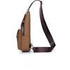 New Multi-Functional Men's Chest Bag PU Leather Crossbody Bag, Large Capacity Shoulder Bag,for Phone, Power Bank & Keys
