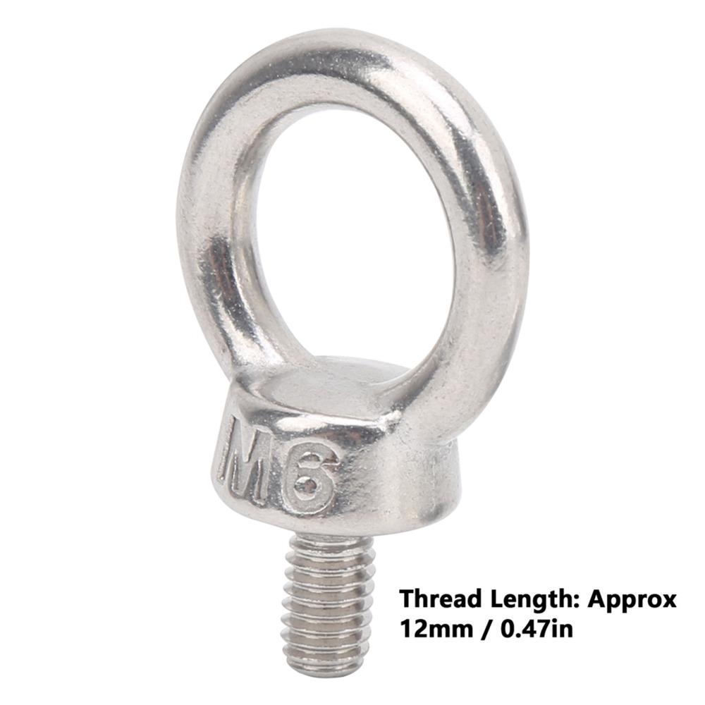 4pcs Durable Shoulder Eye Bolts M6 Metric Thread Threaded Eyebolts Heavy Duty Lifting