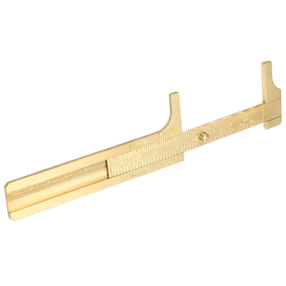 Double Scale Vernier Caliper Portable Brass Sliding Caliper Gauge Ruler Measuring Tool (80mm)
