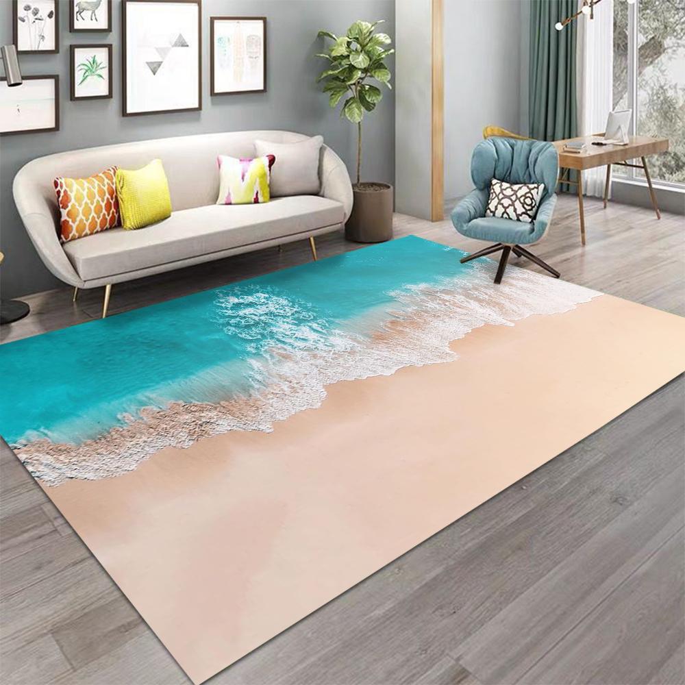 Beachside Beach Scenery Carpet for Living Room Sofa Rug Home Decor Bedroom Bedside Rug Lounge Hallway Floormat Christmas Gifts