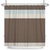 Minimalist Striped Shower Curtain Modern Color Block Gradient Design Waterproof Bath Curtain Bathroom Decor Polyester With Hooks