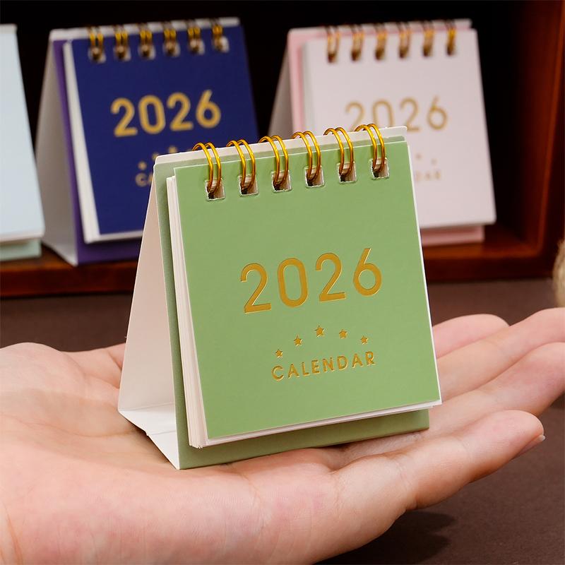 2026 Pferdejahr Mini Schreibtischkalender Einfacher Tragbarer Spiral-Monatskalender Planer Büro- und Heimdeko