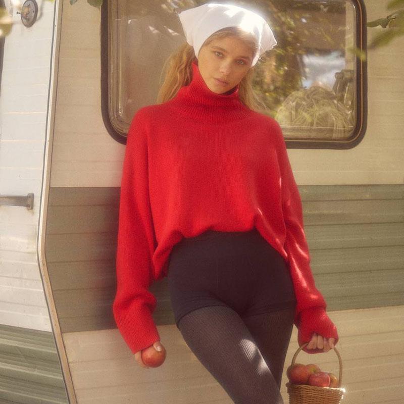 Womens Trendy Long Sleeve Hoodies Tops Oversized Sweatshirts Turtleneck Pullover Fall Turtleneck Sweater Outfits