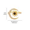 Gold Color Stainless Steel Geometric Rings For Women Zircon Star & Moon Open Ring Fashion Aesthetic Jewelry Wedding Gift