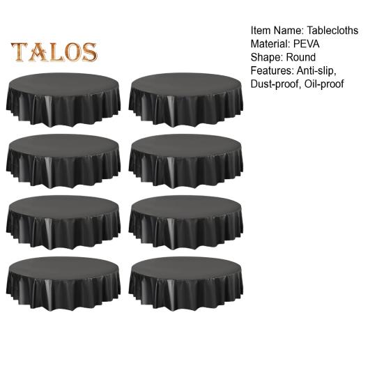 8 Pcs Thickened Table Cover Simple Style Pure Color Round Shape Anti-Slip Easy Care Stain-proof Waterproof Table Protection Banquets Party Decoration