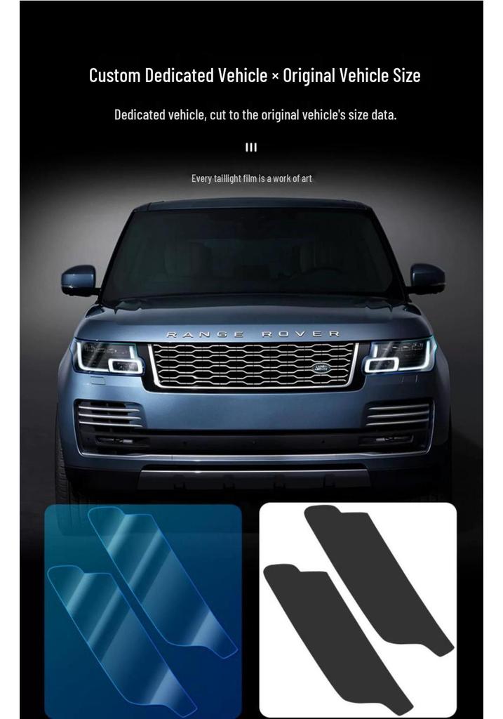 Smoked Headlight Film for 2017-2026 Land Rover Range Rover Velar - Executive Light-Controlled Transparent TPU.