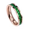 Zirconia Starry Sky Square Diamond Titanium Steel Women's Ring