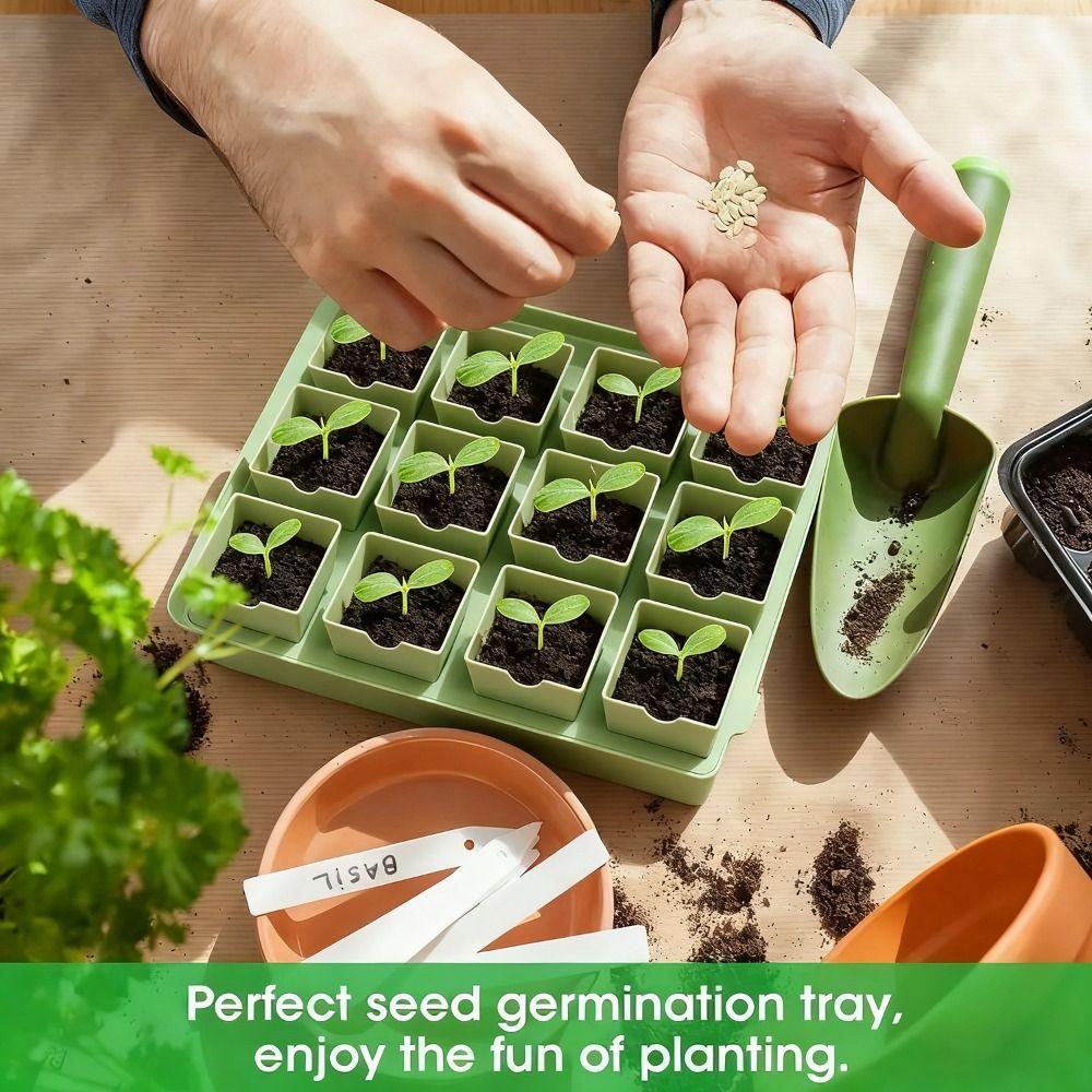Doppelzweck-Keimset 9 Tiefe Zellen Anzuchtplatte Vermehrungskasten Gewächshaus Anzucht