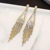 Elegant Tassel Long Earrings: European & American Fashion, High-End Prom & Evening Goddess Style.