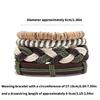 Stylish Multi Layer Bracelet with Bohemian Beads Hand Woven PU Leather Wristband Party Wear Jewelry Commemorative Gift