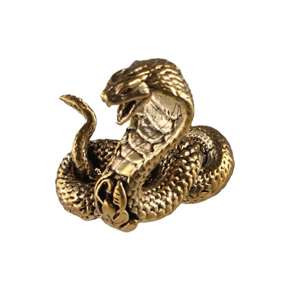 Ancient Brass Cobra Figurines Copper Snake Figurines Animal Statue Mini Cobra Statue  Birthday Gift