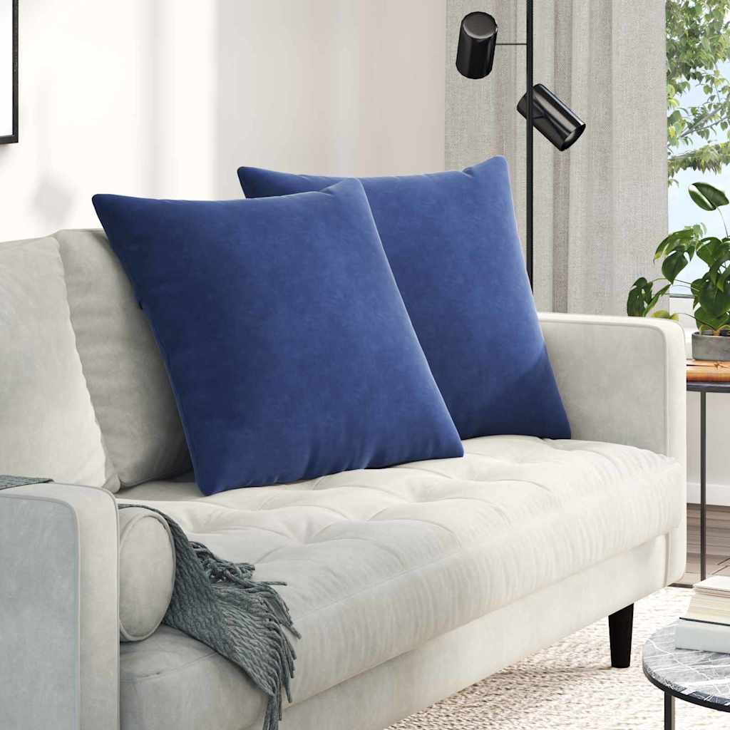 Sofa Cushions 2 Pieces Police Blue 60 X 60 Cm Cord Fabric