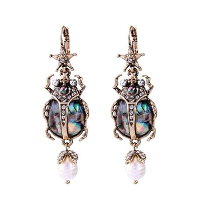 Orecchini Retro Scarabeo Perla Orecchini Perla Selvaggia Personalità Femminile KTJ