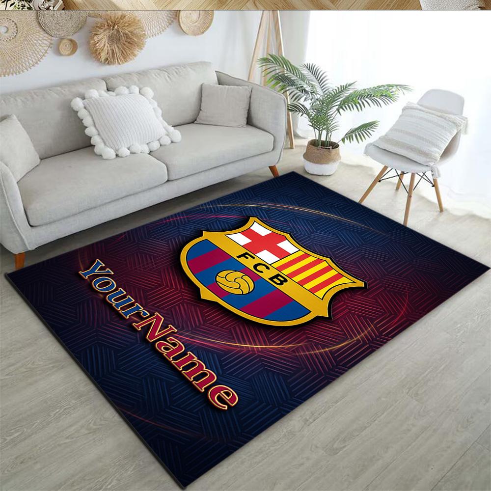 Fc Barcelona Customize Text Floor Rug Office Rug Perfect for Entryway Balcony Study Room Kitchen Antislip Carpet Office Home Decor