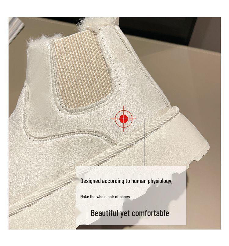 Damtjockbottnade snökängor 2025: Varm, Pådragbar, Halkfri, Mångsidig, Vinterstil med Plus-sammet.