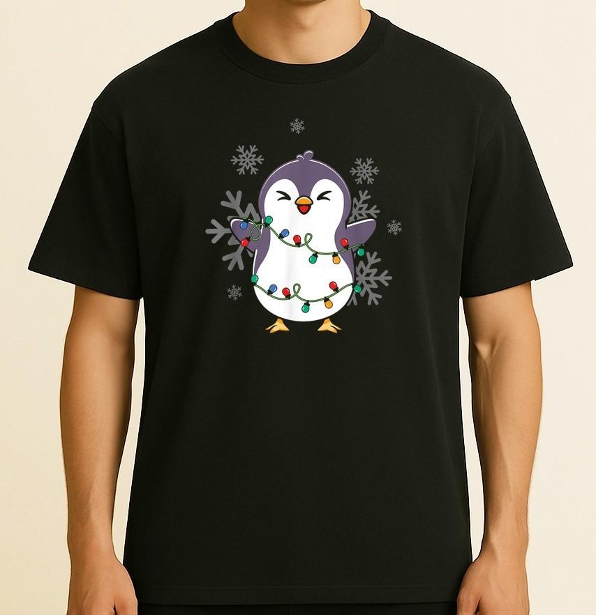 winter santa clothing Christmas light tree funny penguin Unisex T-Shirt XXL