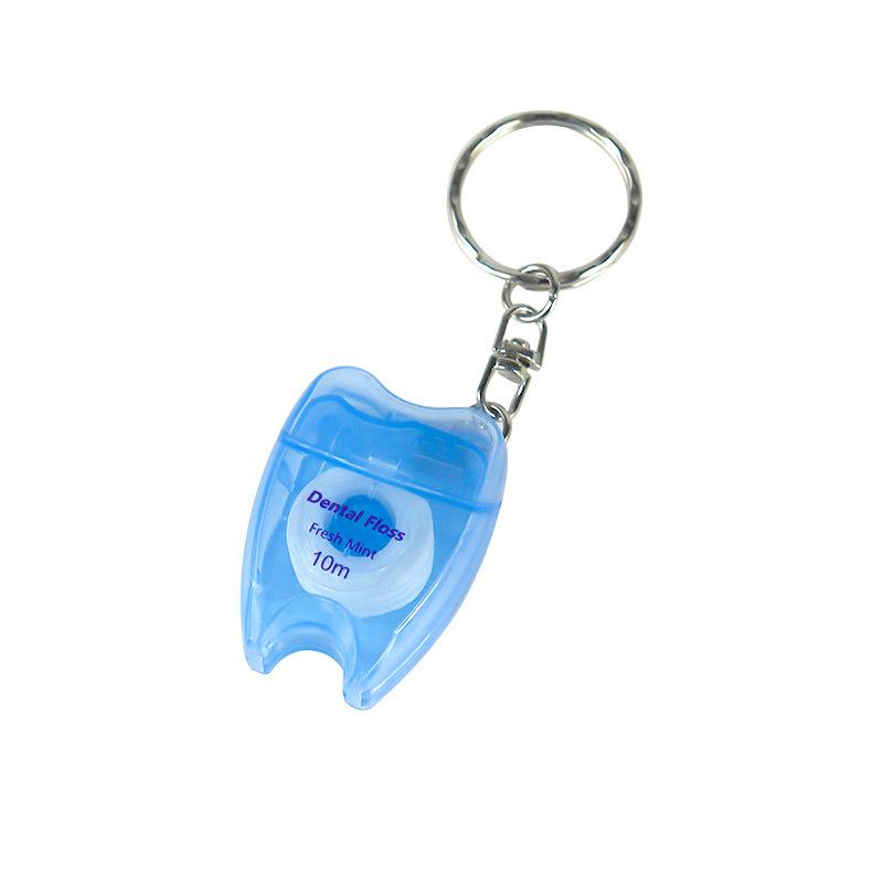 Mint-flavoured Waxed Toothpick-shaped Keyring Dental Floss Roll