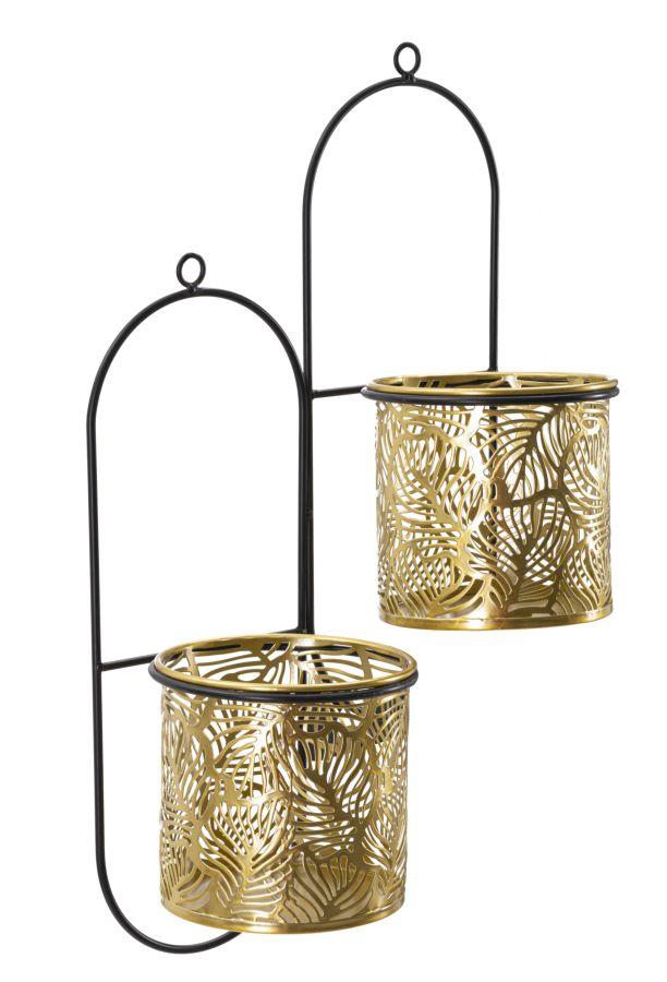 Nástěnný držák na vázu dvojitý Hong cm 27x14x48