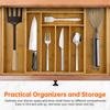 Expandable Kitchen Drawer Organizer for Utensils Cutlery Flatware Bamboo Silverware Drawer