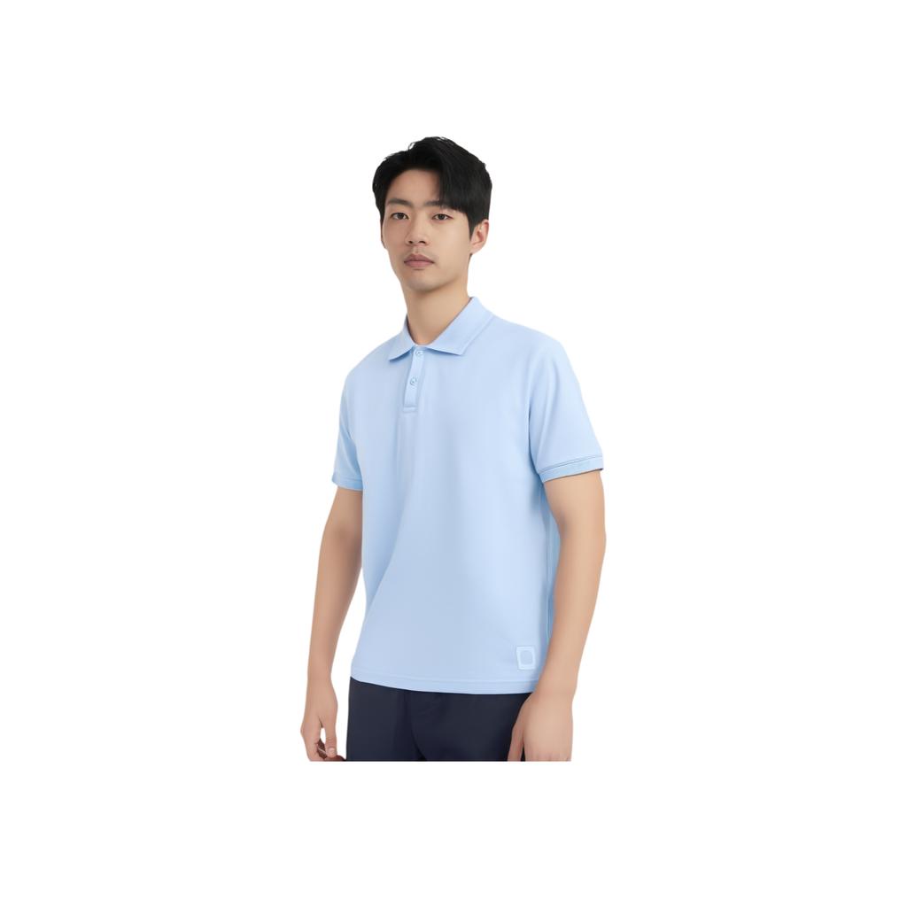 Li Ning China Color Series Solid Color Pullover Casual Short Sleeve Polo Shirt Men Polo Shirts Sky-Blue APLU087-3