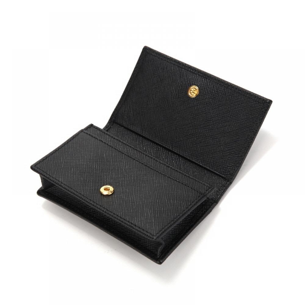 Prada Saffiano Triangle Logo Card Wallet 1mc122 Qhh F0002