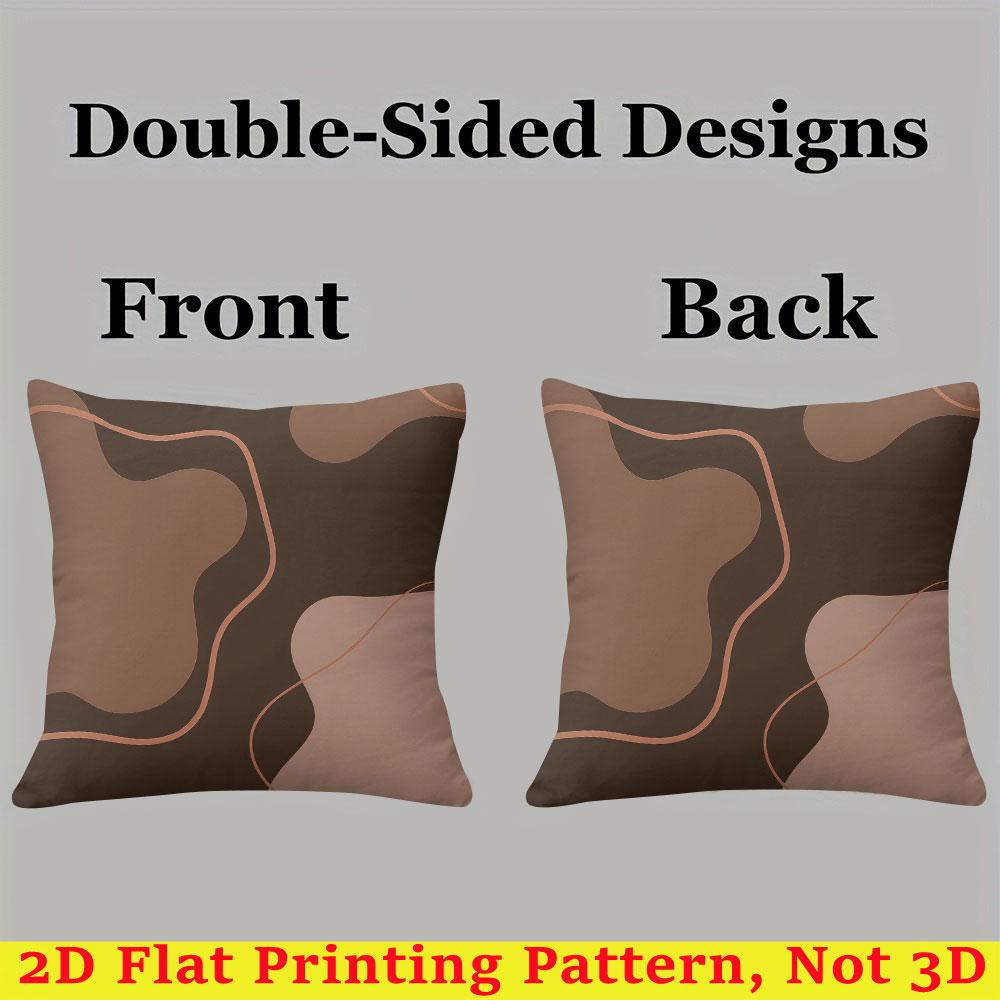 Brown Tone Curved square Jacquard Pillow Cover for Sofa Office Waist Cushion Cover Home Decorative Pillowcase