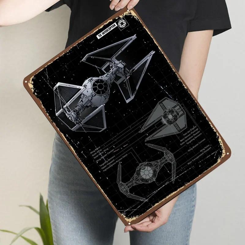 Tie Interceptor Tinplate Sign Airplane Poster Vintage Home Decor Items Custom Metal Signs for Wall Art Decoration Art of Murals