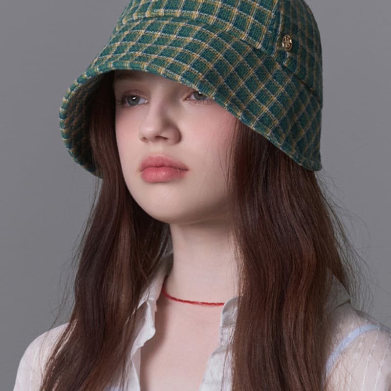WHITE SANDS Purple Label Modern Retro Check Short Bonnet Hat Lennonel (3 Colors)
