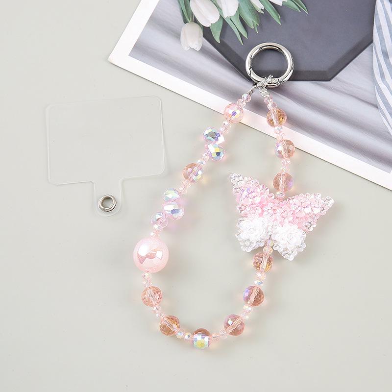 Elegantes Schmetterlings-Perlen-Handy-Lanyard-Charm - Hochwertige Tasche & Handy-Kette