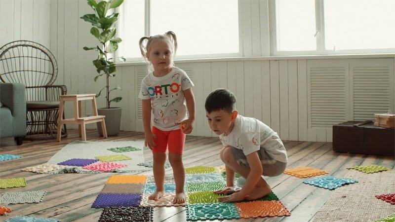 sensory mat of numbers 1 pc - light green soft