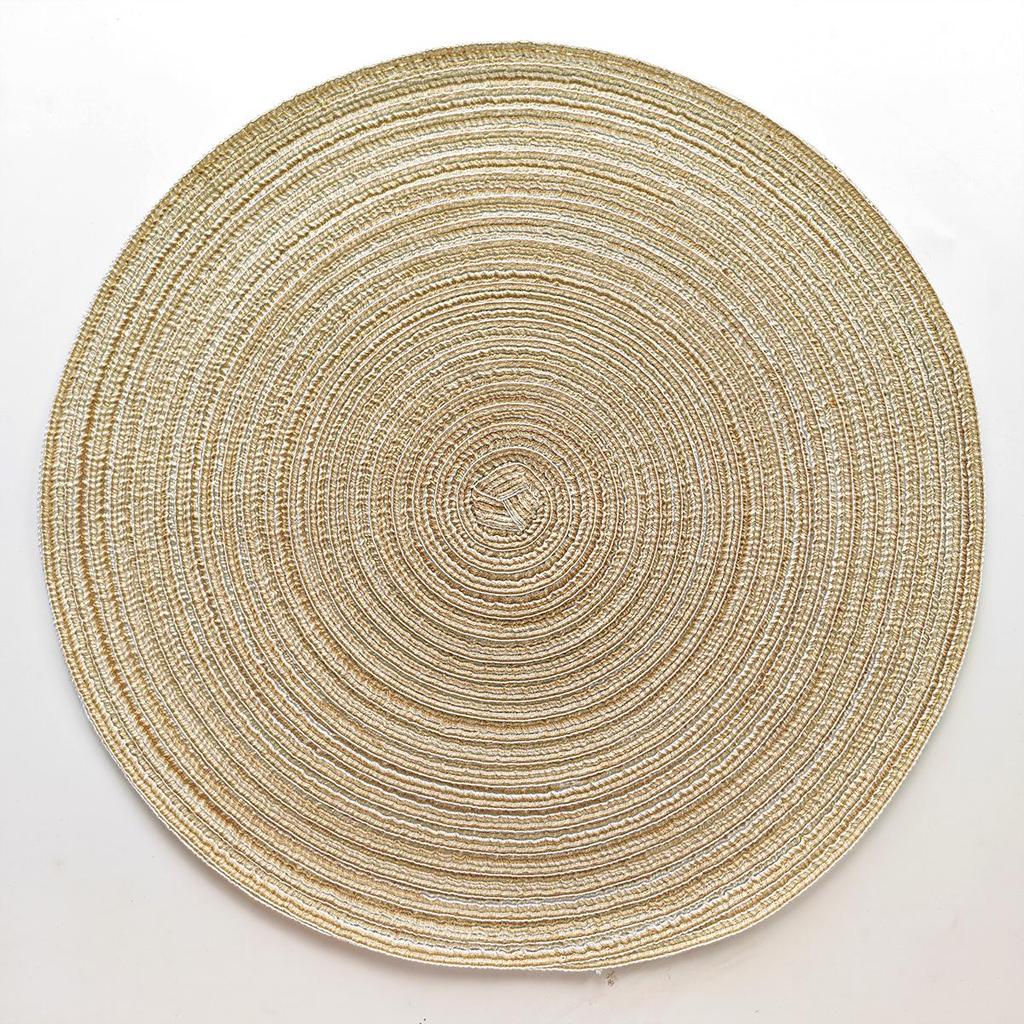 Runder Platzset aus nordischer Baumwolle - Hitzebeständig, Dekorative Ramie-Untersetzer, Verbrühschutzmatte