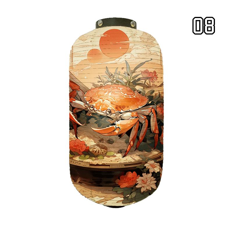 Japanese Style Paper Lantern Beautiful Crab Shrimp Printed Lanterns Sushi Hotpot Izakaya Restaurant Bar Advertising Lantern