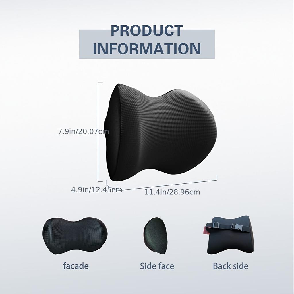 Ultra-comfortable Headrest Pillow with Adjustable Shoulder Strap, Breathable Removable Pillowcase, soft Travel Neck Pillow