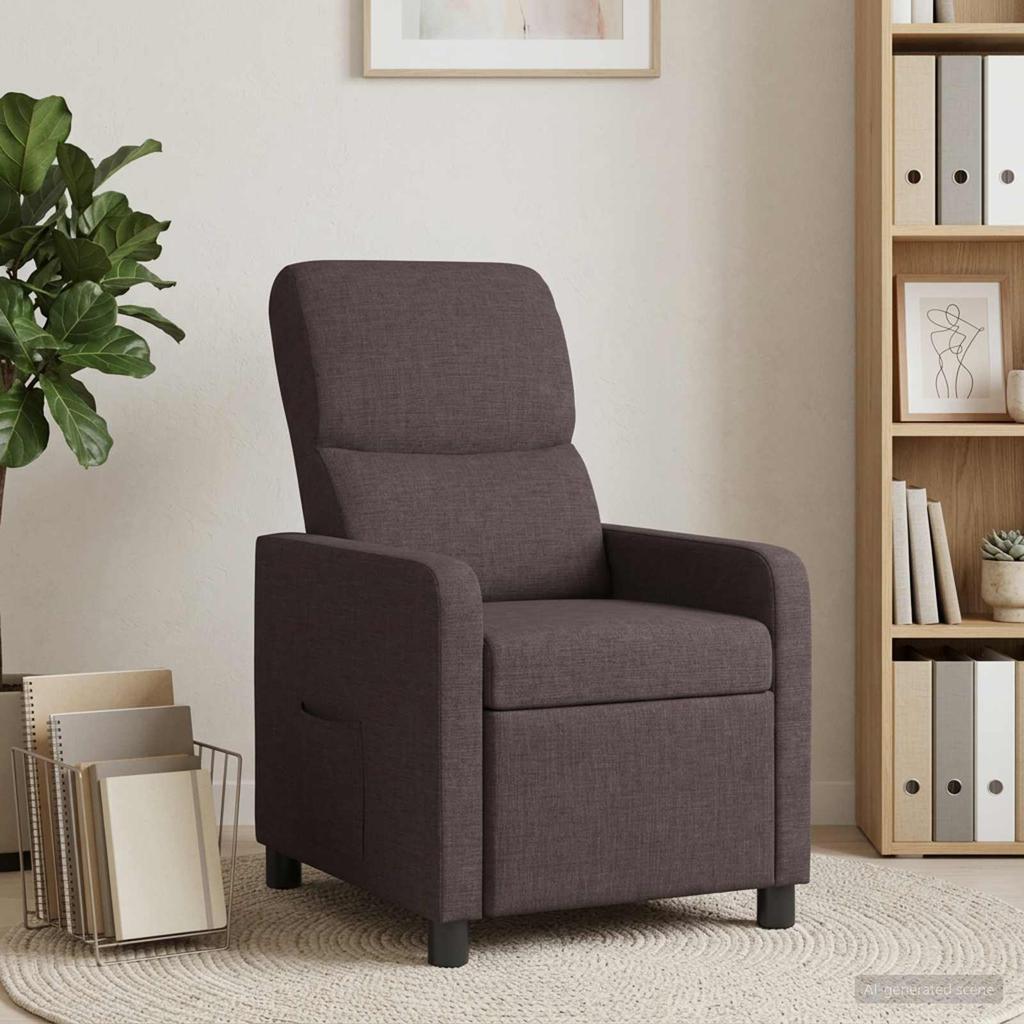 Recliner Dark Brown Polyester