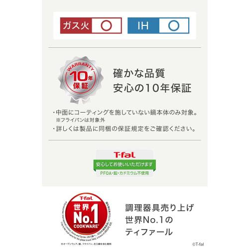 Tefal Two-handed Pot 20cm IH Compatible with Gas Fire, Free of Hazardous Substances Such As PFOA, 10 Year Warranty "Optispace IH Stainless Steel Stew