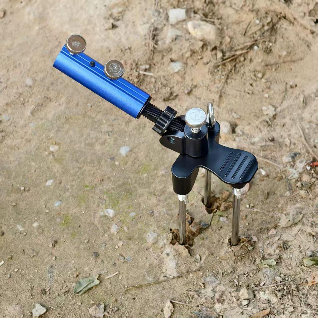Universal Double Rod Ground Spike Fishing Rod Holder Tripod