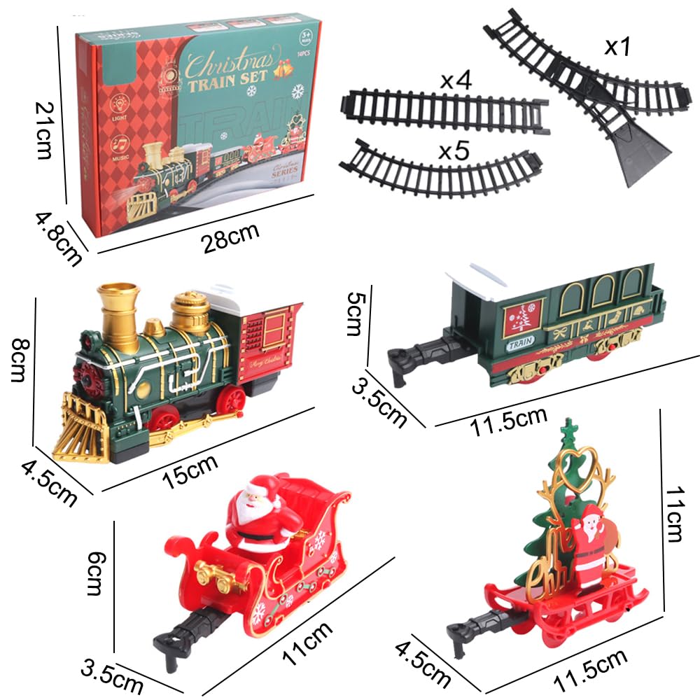 OBEST Christmas Toy Train with Rail Set, Toy Train, Birthday, Christmas, New Year's Gift