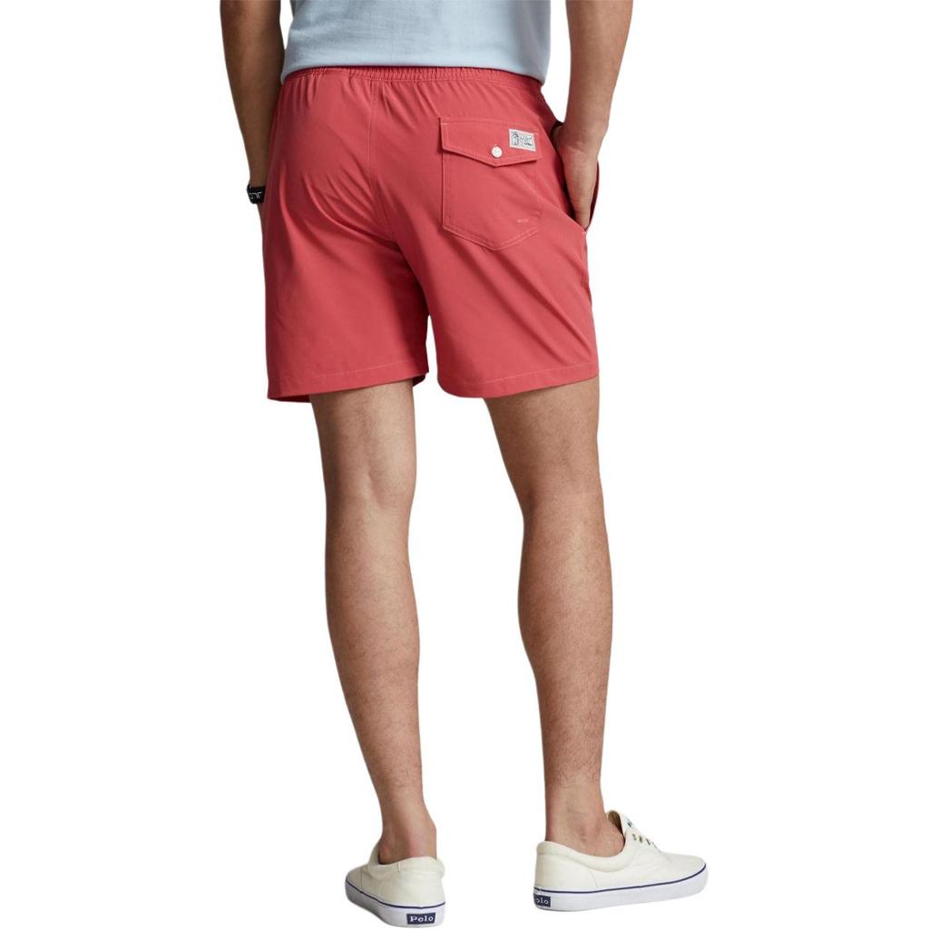 Polo Ralph Lauren Elastyczny Sznurek Logo Krój Prosta Nogawka Szorty Kąpielowe Męskie Szorty Kąpielowe Czerwone 710829851-053