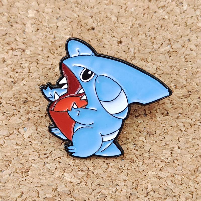 Gible Anime Brooch For Backpacks Enamel Pin Shark Metal Brooch Pin For Women Badges Pin Brooches Jewelry Accessories