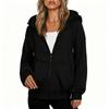 Cárdigan Casual con Capucha de Moda Holgado para Mujer con Cremallera Sudadera