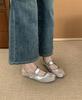 French Silver Casual Style Square Head Single Shoes Fairy Shoes 2025 New Spring Skirt Fashion Mary Jane Shoes
