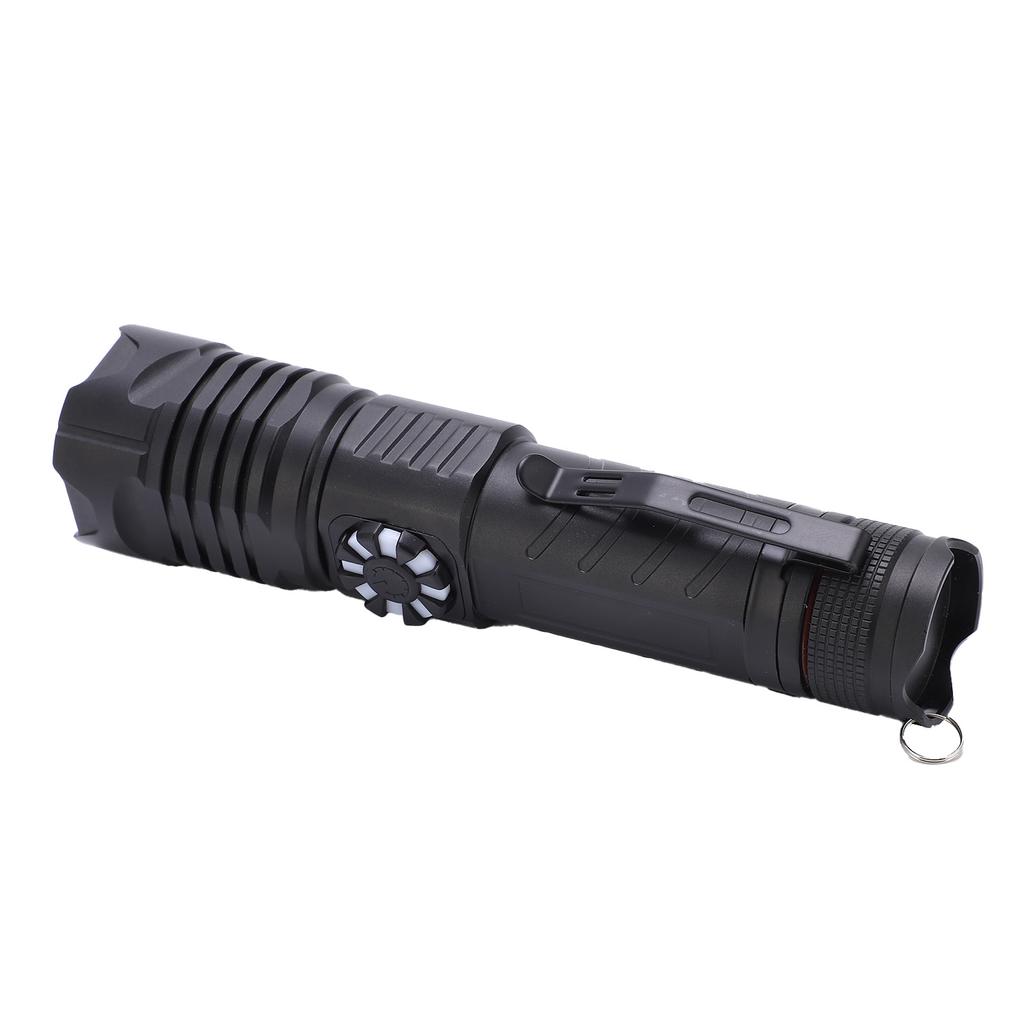 XHP99 Powerful Flashlight Portable Stepless Dimming USB Rechargeable Zoom Torch With Clip