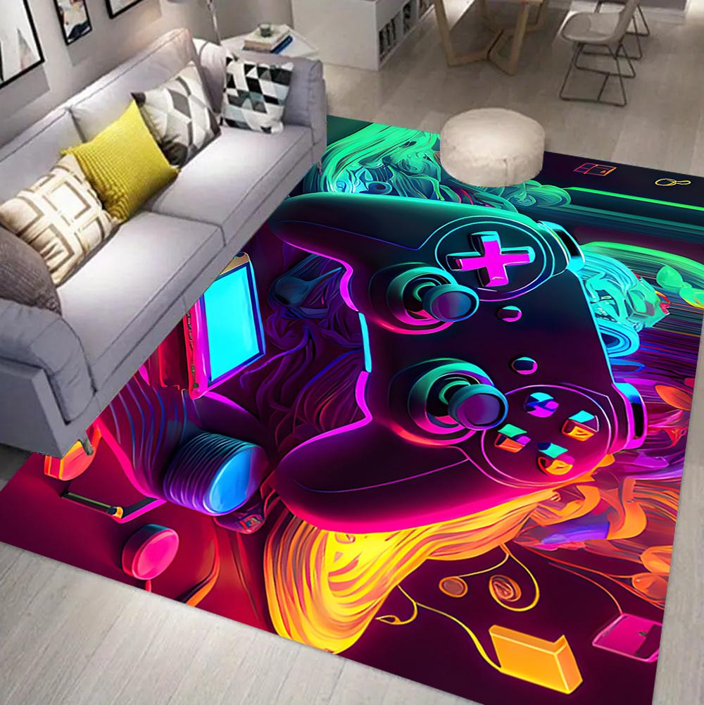 

Neon Punk Game Consoles Rug Game Controller Design Home Decor Carpet Soft Non-Slip Floor Mat for Living Room Bedroom 40X60cm