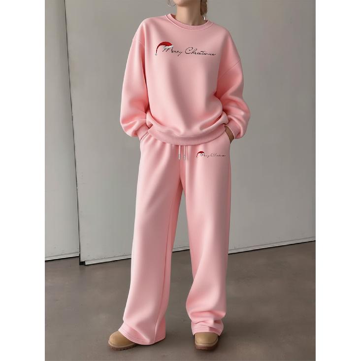 Soft & Chic Fashion Print Long-Sleeve Set for Women – Ideal for Autumn/Winter Outings, Lounging, and Active Wear