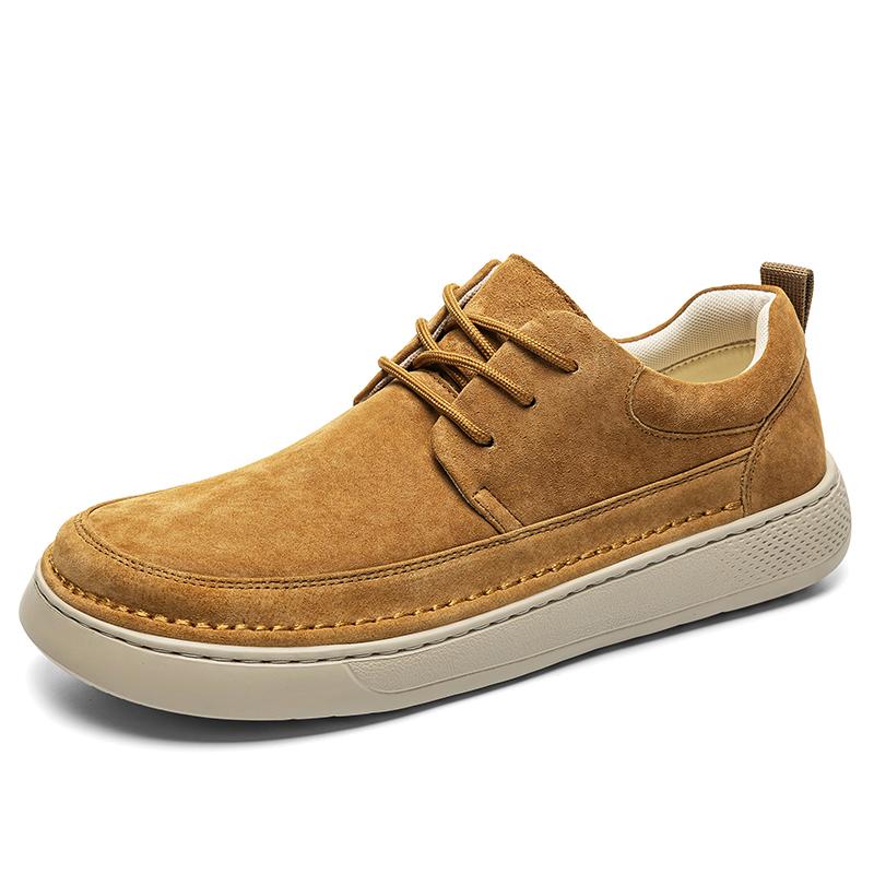 Hot Sale Mens Suede Leather Casual Shoes Soft Sole Lace-up Oxford Shoes Leisure Walk Male Sneakers Lightweight Driving Footwear
