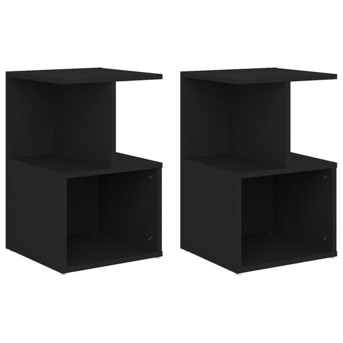VidaXL Bedside Tables 2 Pcs Black 35x35x55 Cm Particleboard.